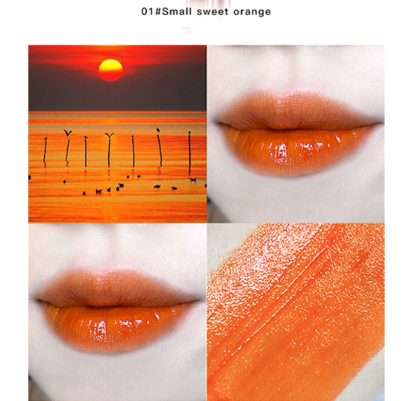 【TGS】(Son bóng)Lips Makeup Liquid Lipstick Mirror Surface Lip Gloss Tint Lasting Moisturizing Non-stick Cup Lip Glaze