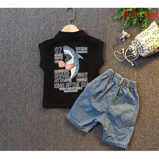 Set bộ quần áo ba lỗ in chữ cho bé trai bé gái (8 - 24kg) Bloo Store