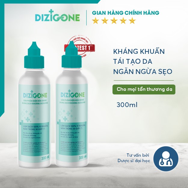 [Combo 2] Dung dịch kháng khuẩn Dizigone 300ml lành vết thương, tái tạo da, ngăn ngừa sẹo