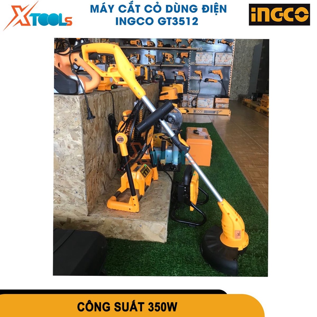 Máy cắt cỏ dùng điện INGCO GT3512, công suất 350W tốc độ không tải 11000rpm đường kính cắt 250mm [CHÍNH HÃNG][XTOOLS]