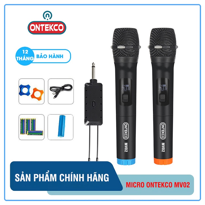 Bộ 2 Micro không dây cao cấp Ontekco Mv02 Ontek thumbnail