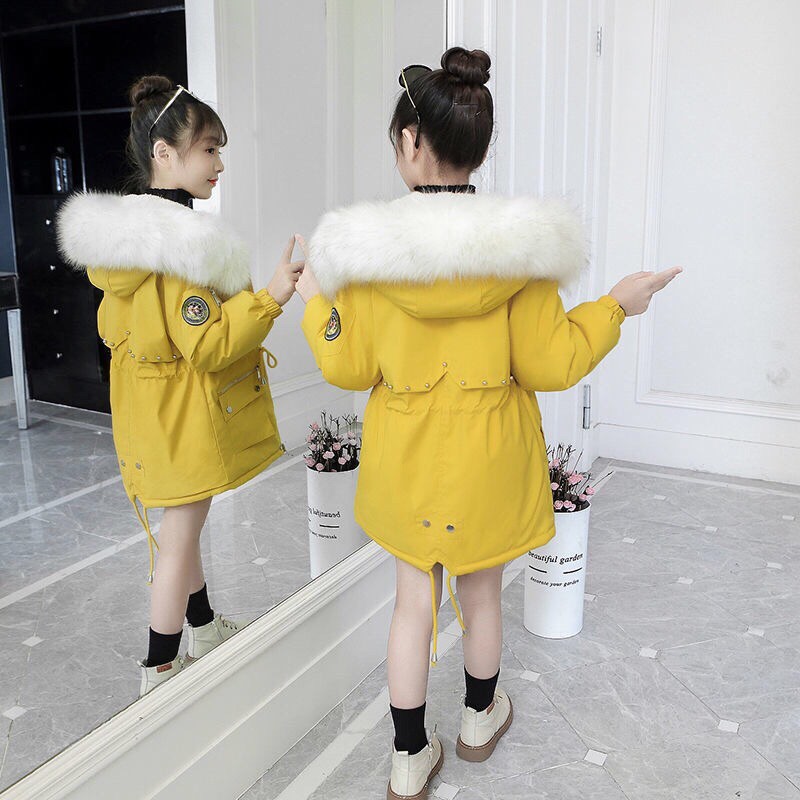 Áo Khoác Lót Lông Bé Gái 17-53kg Phù Hợp Cho Cả Mẹ Và Bé, Trần Bông VÀ Lót Lông Phong Cách Phương Tây