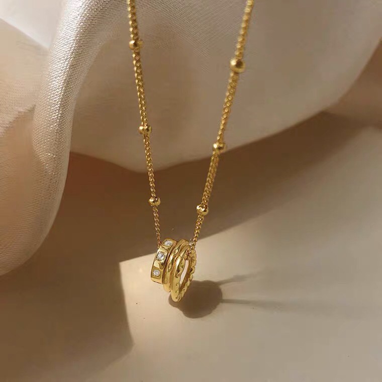 Vòng cổ bạc Mon Lilas Vòng Tròn đính đá cao cấp D092006