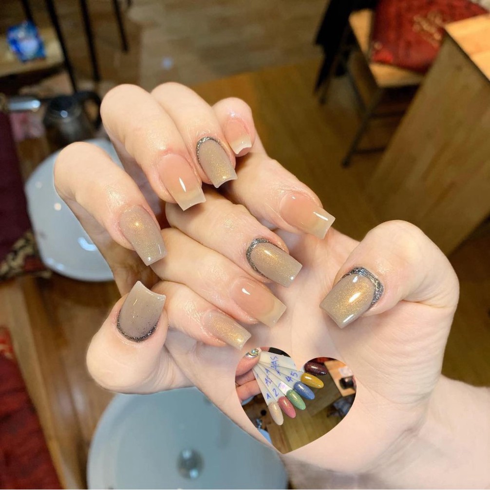 Set gel nhũ ánh trai AS mẫu chai đen 6 chai - ánh nhũ