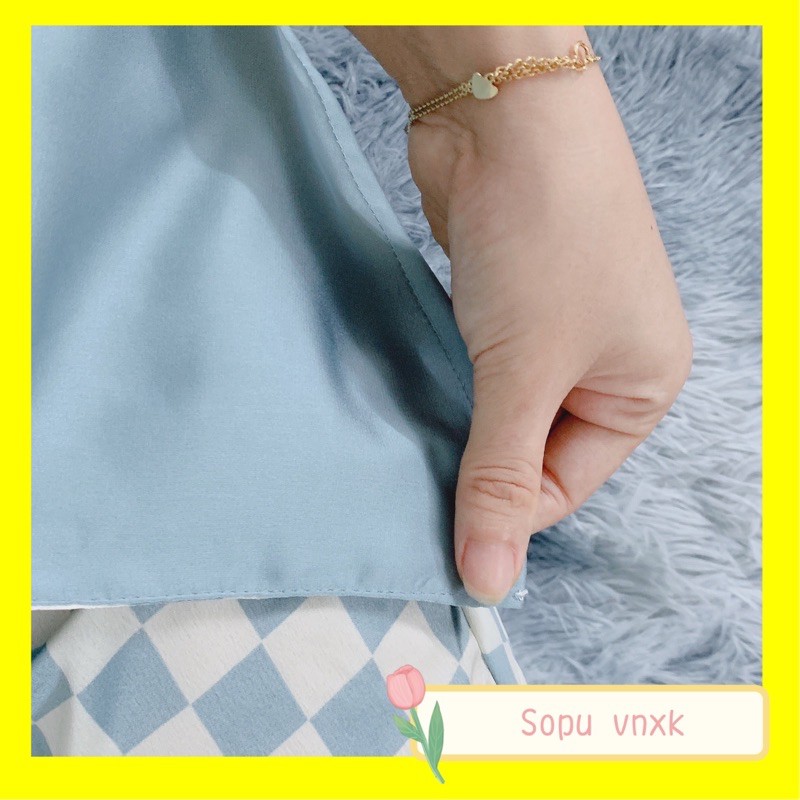 [ FREE SHIP ] Bộ lụa satin cộc lửng mặc nhà pijama siêu mịn mát