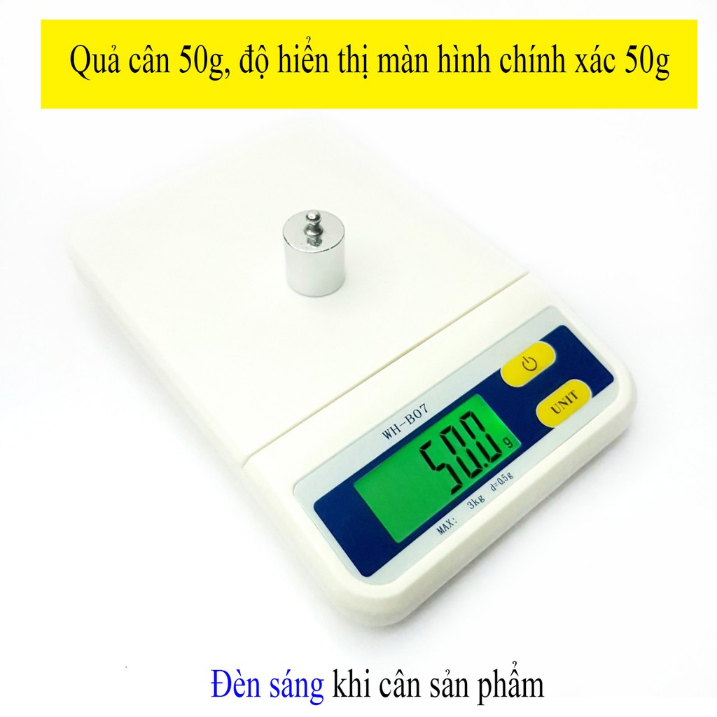 Cân Điện Tử Mini Nhà Bếp WH B07 3kg 0.5g Chính Hãng ( Bảo Hành 1 Năm ) TBE Shop