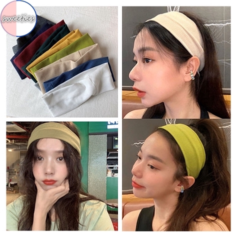 Băng Đô Thể Thao Màu Trơn Co Giãn Thời Trang Cho Nữ