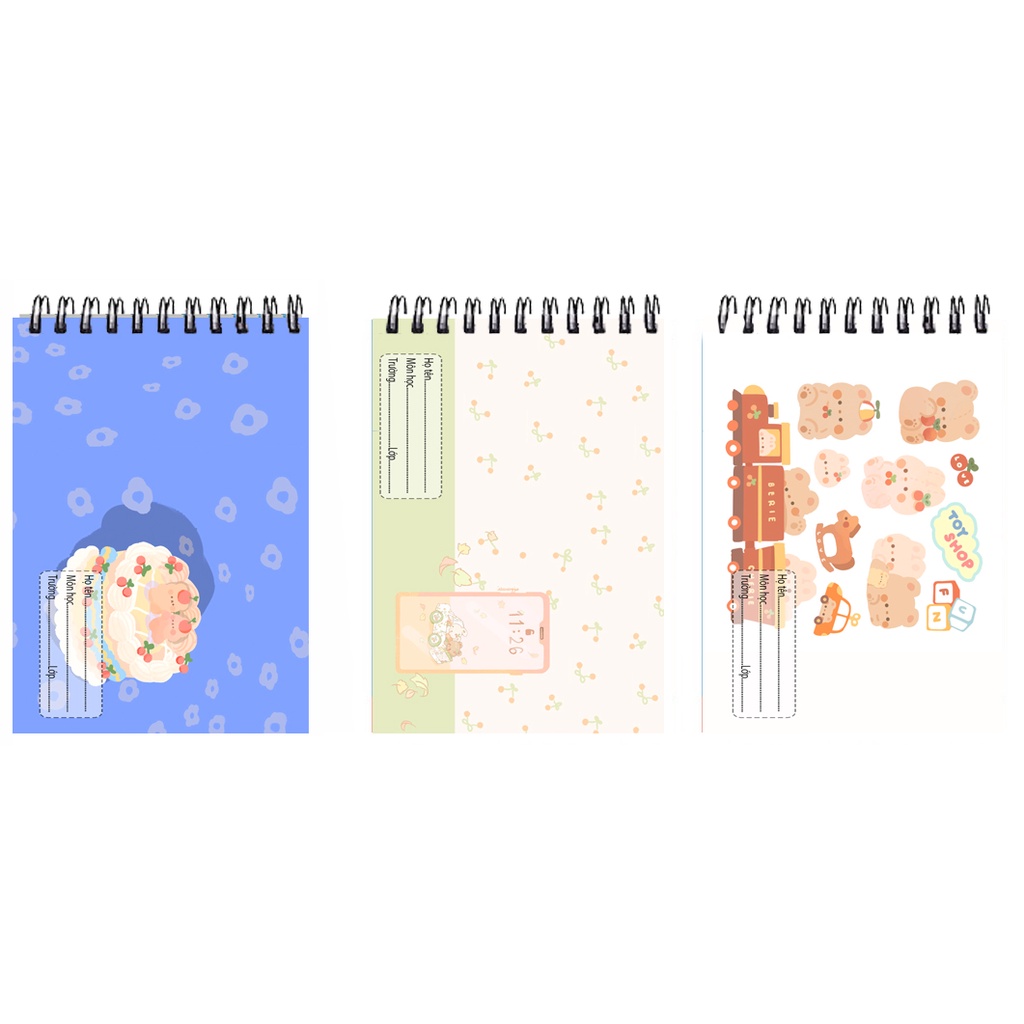 Vở vẽ gấu thỏ cherry berry lò xo A5 VV5I29 chó pochacco 20 tờ thần tượng kpop hoạt hình cute dễ thương