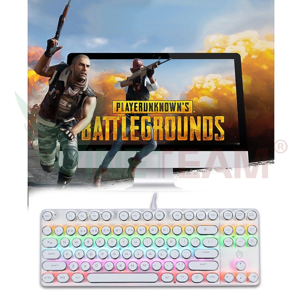 Bàn phím cơ Gaming HJK917 Blue Switch Chống nước  Full LED hiện đại, thời trang ,Phong Cách Cổ Điển Mẫu mới 2022 -dc4785