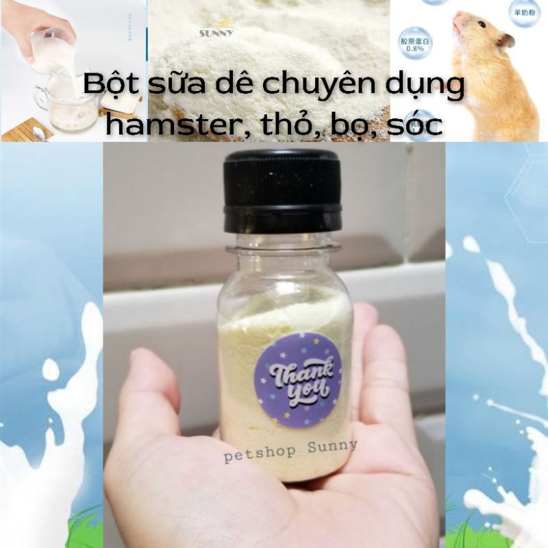 Bột sữa dê cho hamster, thỏ, bọ, sóc