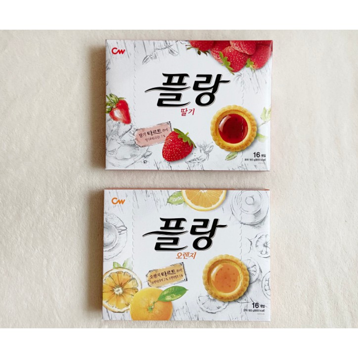 Bánh quy PLAN TART COOKIE mứt cam, dâu tây hàn quốc - 플랑 오렌지 딸기