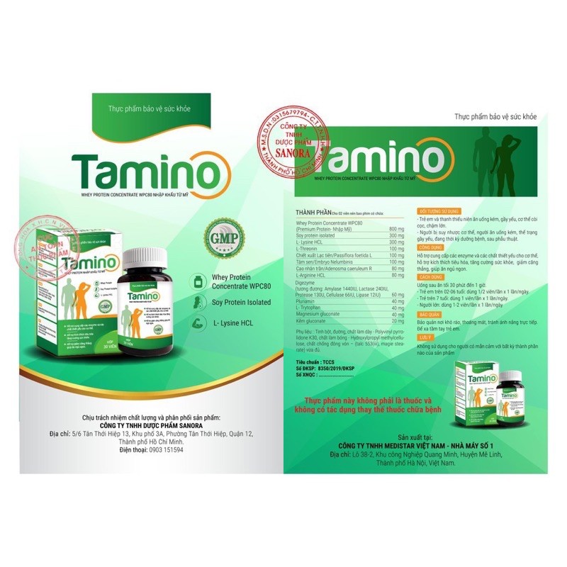 Tăng cân TAMINO - Bổ sung Whey Protein từ Mỹ