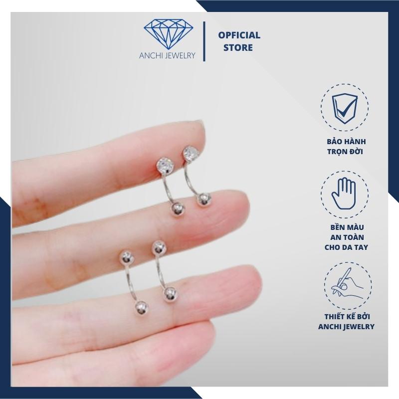 Bông tai nốt nhạc / hình con hươu, chuẩn bạc ý 925, Anchi jewelry 2ACJ47100