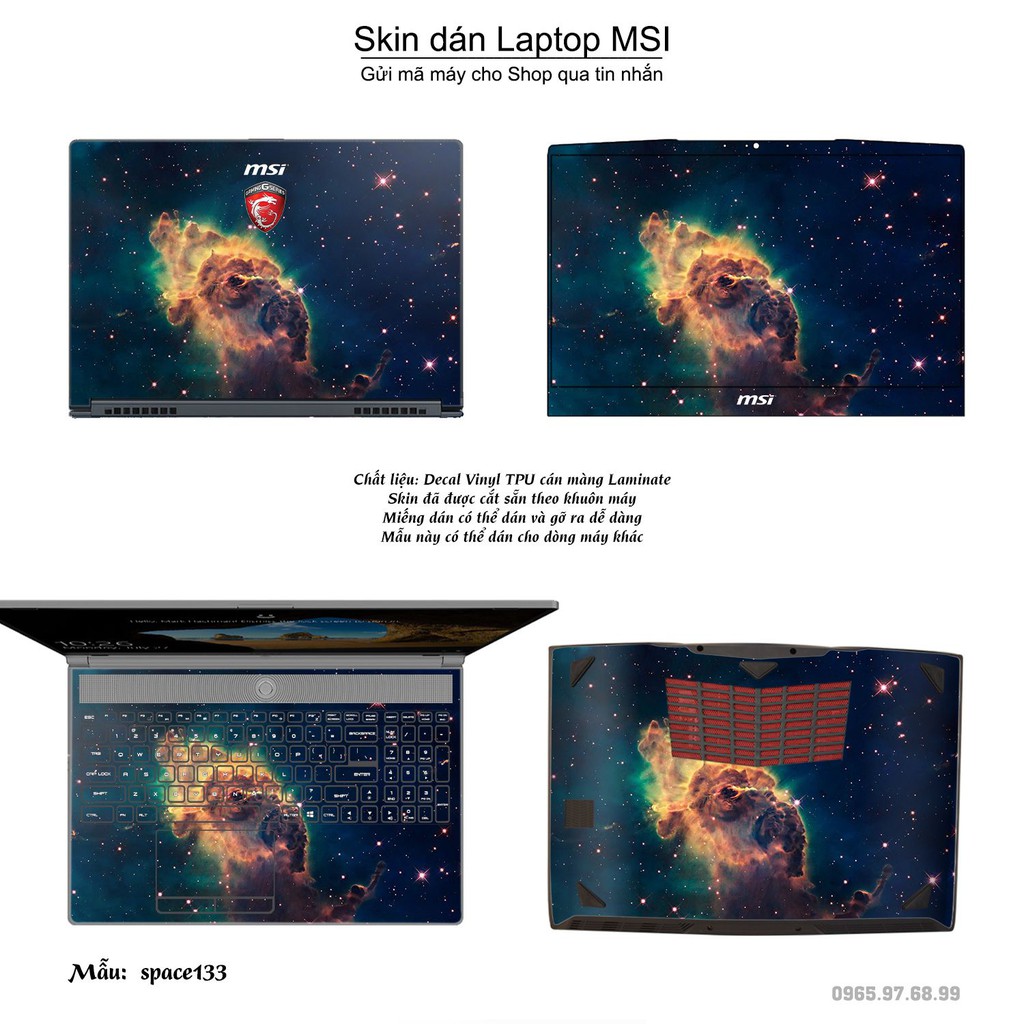 Skin dán Laptop MSI in hình không gian _nhiều mẫu 23 (inbox mã máy cho Shop)