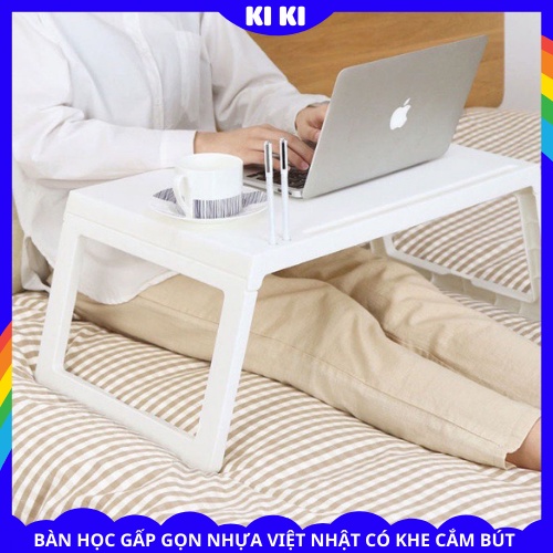 Bàn học gấp gọn nhựa Việt Nhật có khe cắm Ipad