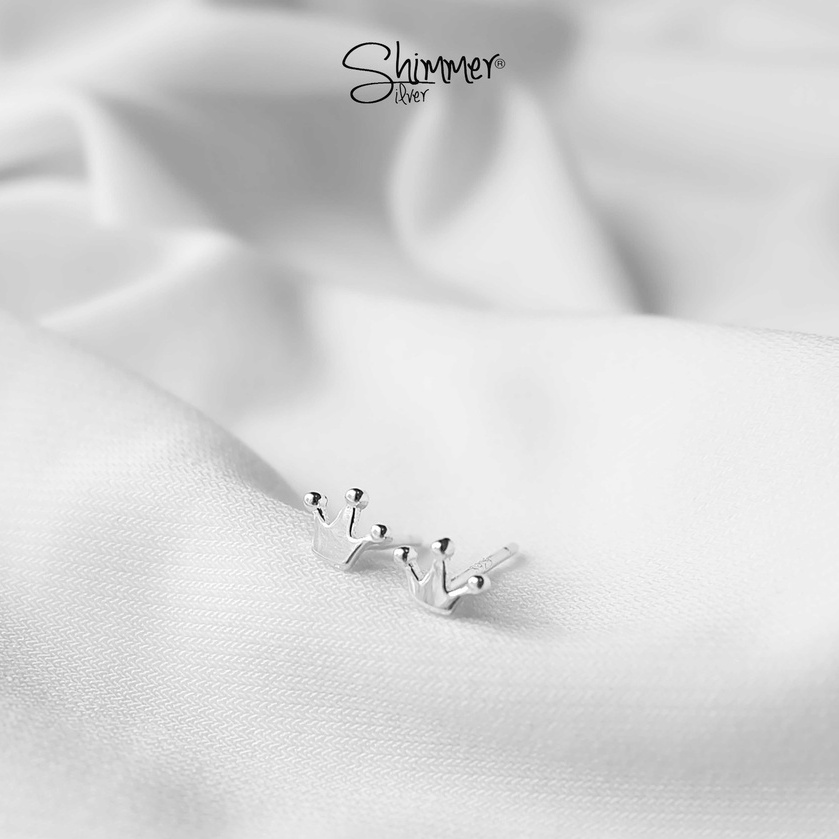 Bông Tai, Khuyên Tai, Hoa Tai Nữ Bạc 925 Cao Cấp SHIMMER SILVER Outlet 13 Thiết Kế Hình Vương Miện