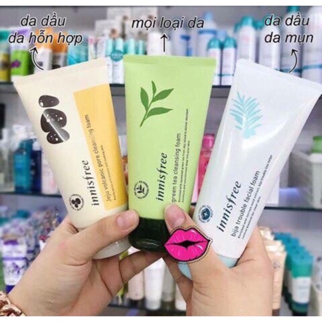 SỮA RỬA MẶT INNISFREE TRÀ XANH, BIJA, TRO NÚI LỬA CHÍNH HÃNG HÀN QUỐC 150ml