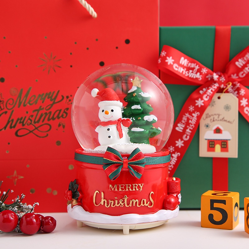 Quả Cầu Pha Lê Phát Nhạc Hình Hoa Tuyết Giáng Sinh