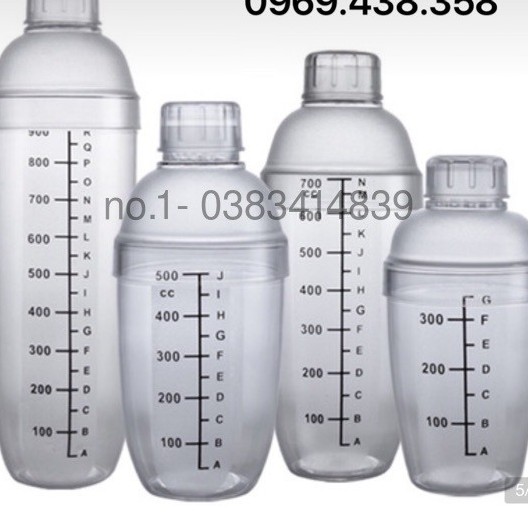 Bình shaker - Bình lắc nhựa vạch đen