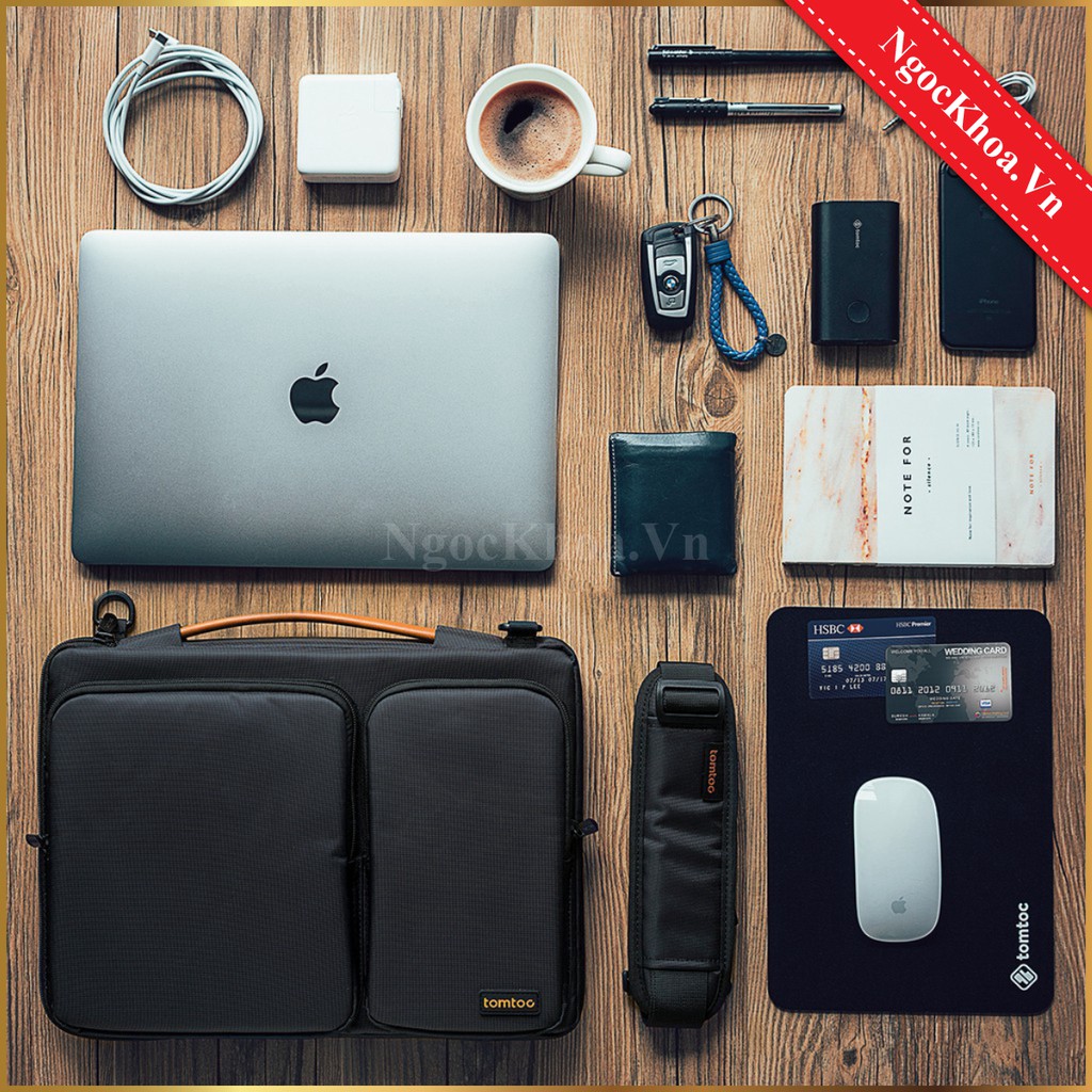 Túi Chống Sốc Laptop/ Macbook 13/15/16 inch Đeo Vai  Tomtoc (USA) 360 ° Shoulder Bags ( A42 ) - Phân Phối Chính Hãng