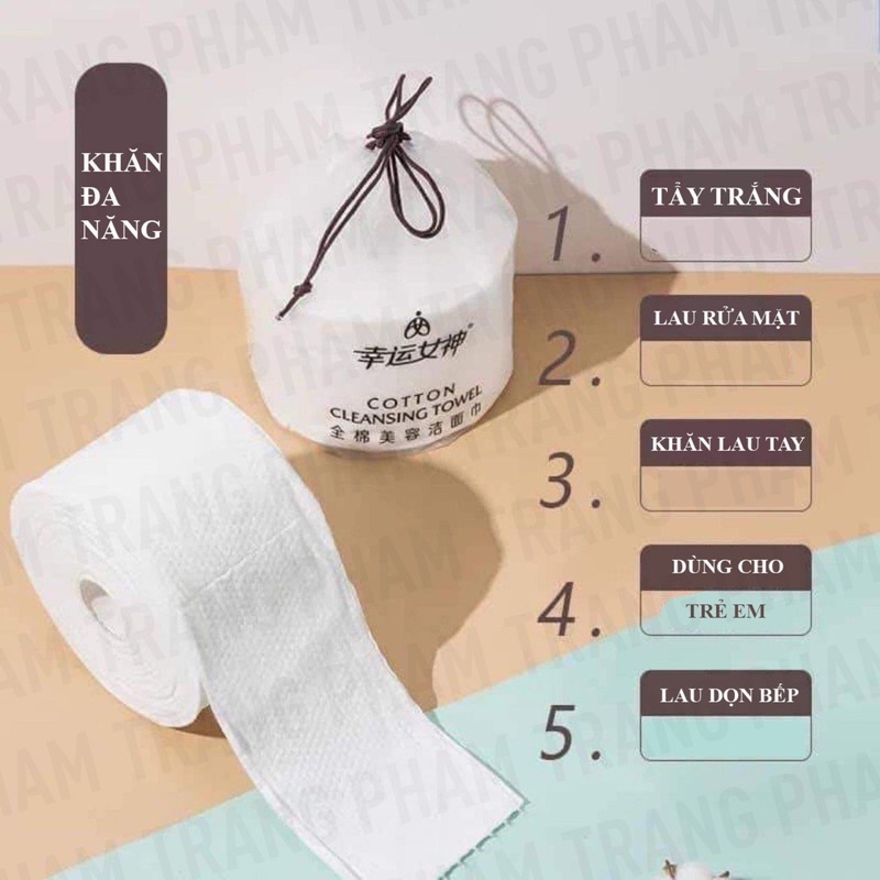 Set 4 Cuộn Khăn Lau Mặt Khô Dùng 1 Lần , Khăn Đa Năng Mềm Mại Lau Ướt, Lau Khô Tẩy Trang Tiện Lợi