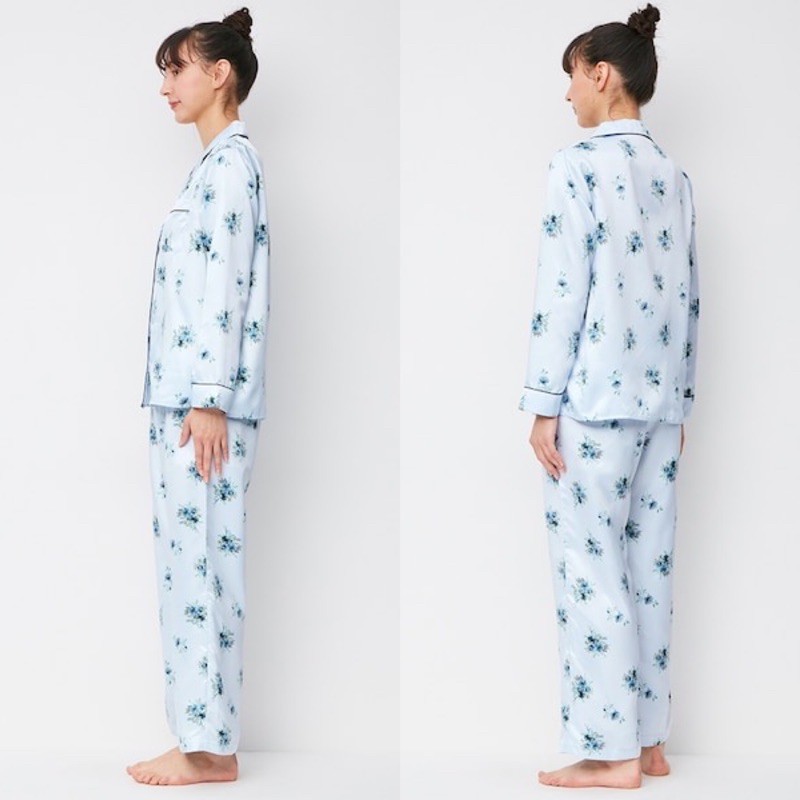 Bộ quần áo dài pyjama nữ in hình hoa nhí dễ thương của GU - Nhật Bản