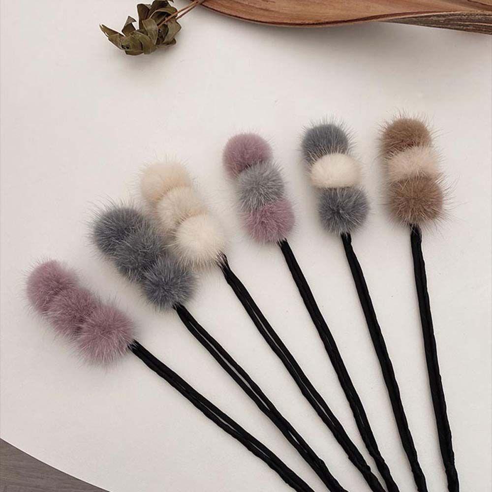 Kẹp Tóc Đính Hoa Vải Lông Dễ Thương Thời Trang