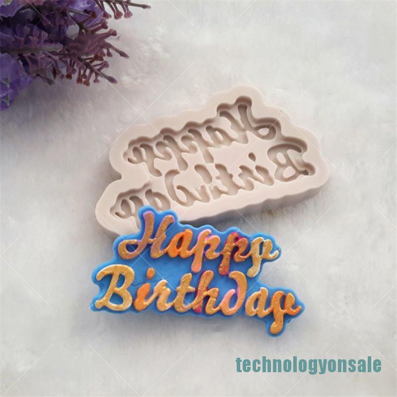 Khuôn Silicone Làm Bánh Sinh Nhật Hình Chữ Happy Birthday