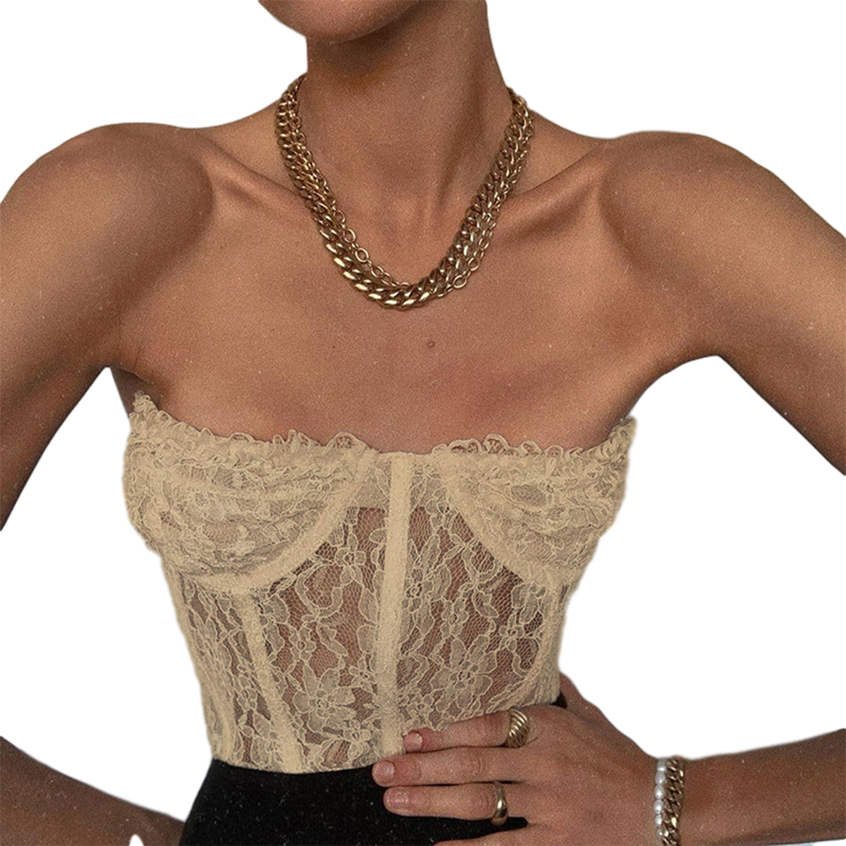 [Mã FAMAYWA giảm 10K đơn 50K] Áo Ống Phối Ren Lưới Xuyên Thấu Gợi Cảm Cho Nữ | BigBuy360 - bigbuy360.vn