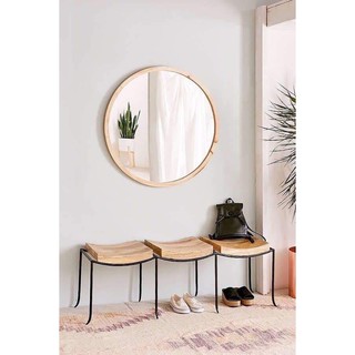 GƯƠNG TRÒN VIỀN GỖ SỒI