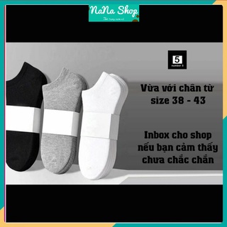 Combo 3 đôi tất cotton cổ thấp nam nữ màu ngẫu nhiên dày đẹp
