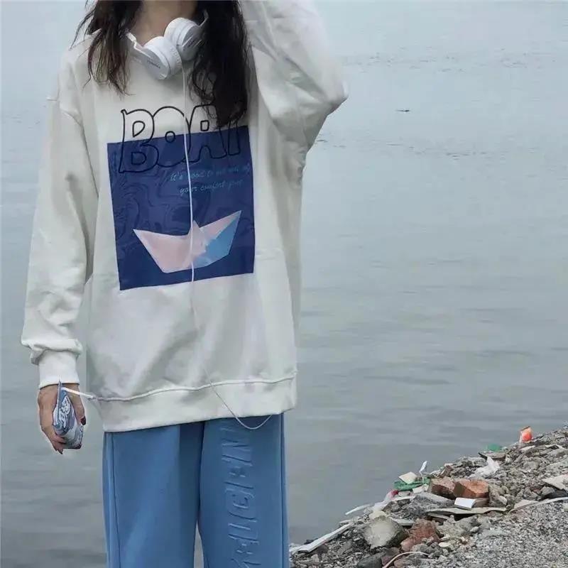 NRVP Áo Thun Nữ Dài Tay Cổ Tròn Thời Trang Hàn