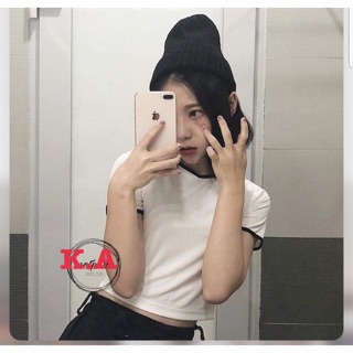 Croptop body viền cổ