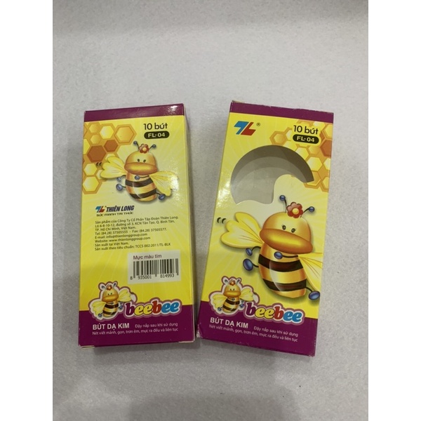 Hộp 10 bút mực tím BEBE Fl 04 - bút dạ kim mực tím