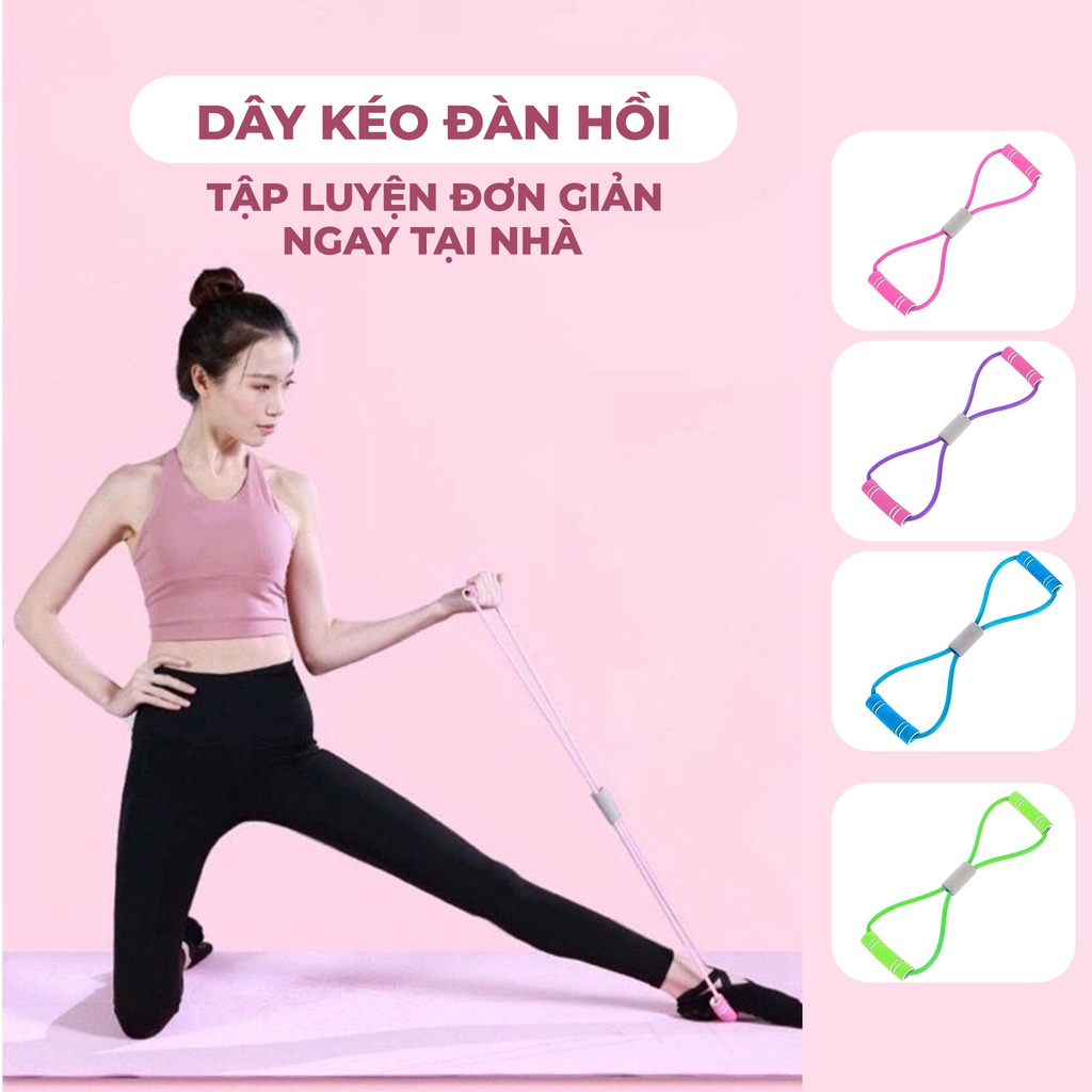 Dây Kéo Đàn Hồi Tập Tay Vai Đa Năng Số 8 Dây Cao Su Tập Gym Yoga Tập Thể Lực Tại Nhà Evasport