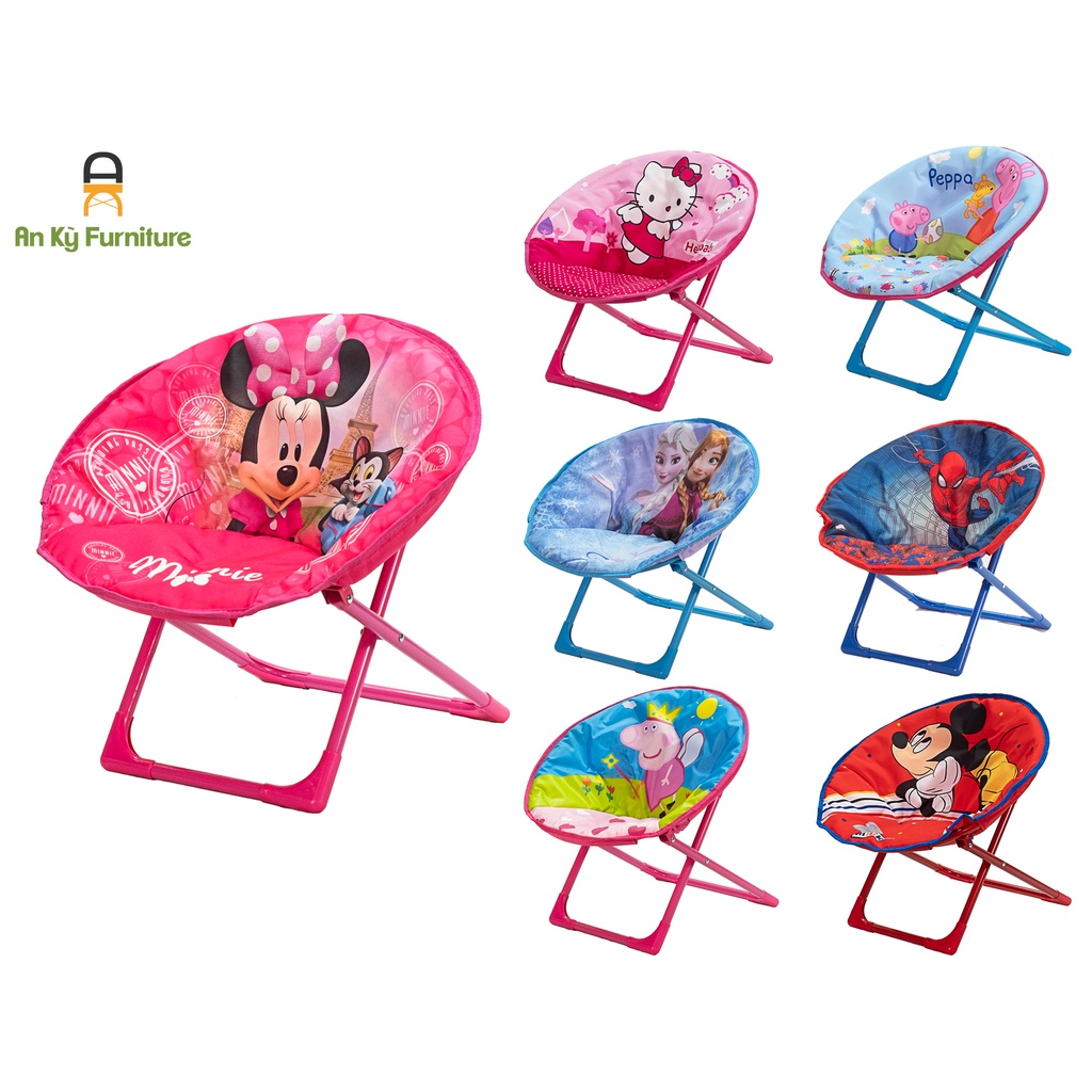 Ghế Xếp Trẻ Em Moon Chair Khung Sắt Vải Dù
