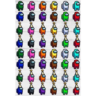 set sticker Among Us khổ A4 chống thấm nước dán nón bảo hiểm vali laptop