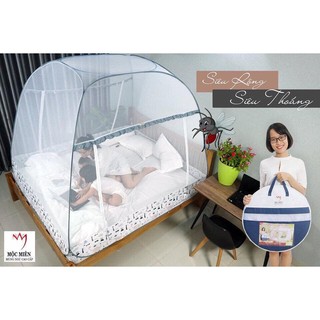 Màn Chụp , Mùng Chụp Tự Bung Cao Cấp Mộc Miên Đỉnh Rộng - 2 cửa ( Mẫu Khủng Long )