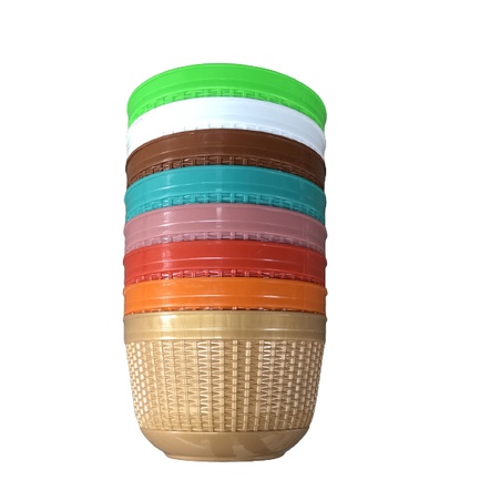 Combo 5-10-15 chậu hoa nhựa ốp tường giả mây đan, treo ban công trồng hoa, cây cảnh đẹp nhiều màu sắc