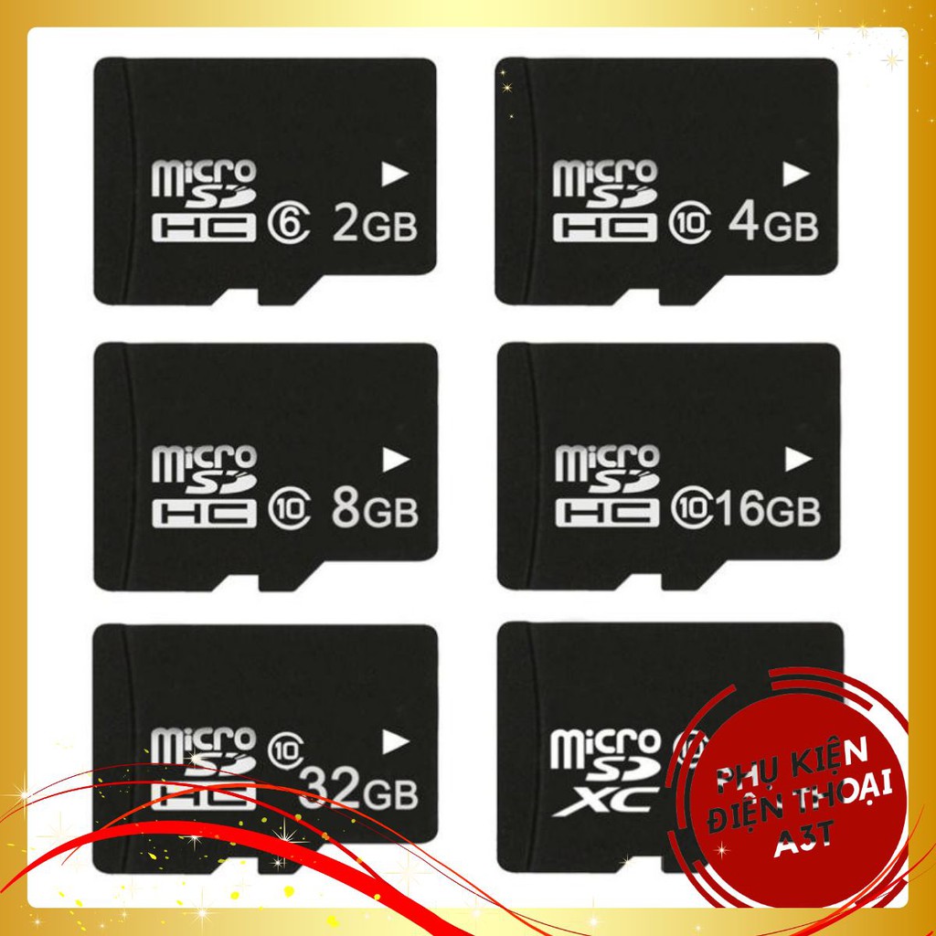 Thẻ nhớ MicroSD Class 10 Tốc độ cao (Đen) 2GB/4GB/8GB/16GB/32GB/64GB