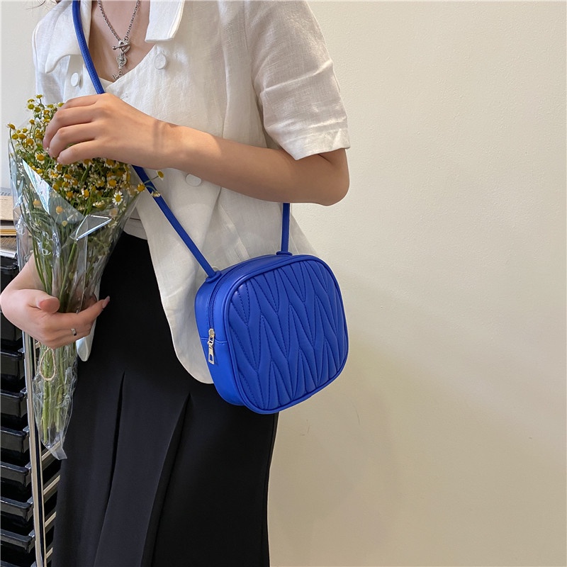 IELGY Túi Đeo Chéo Hình Vuông Nhỏ Có Khóa Kéo Đơn Giản Dành Cho Nữ