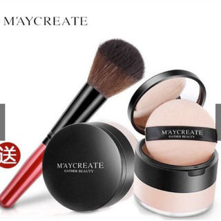 Phấn phủ bột kiềm dầu MayCreate - tặng 1 cọ trang điểm