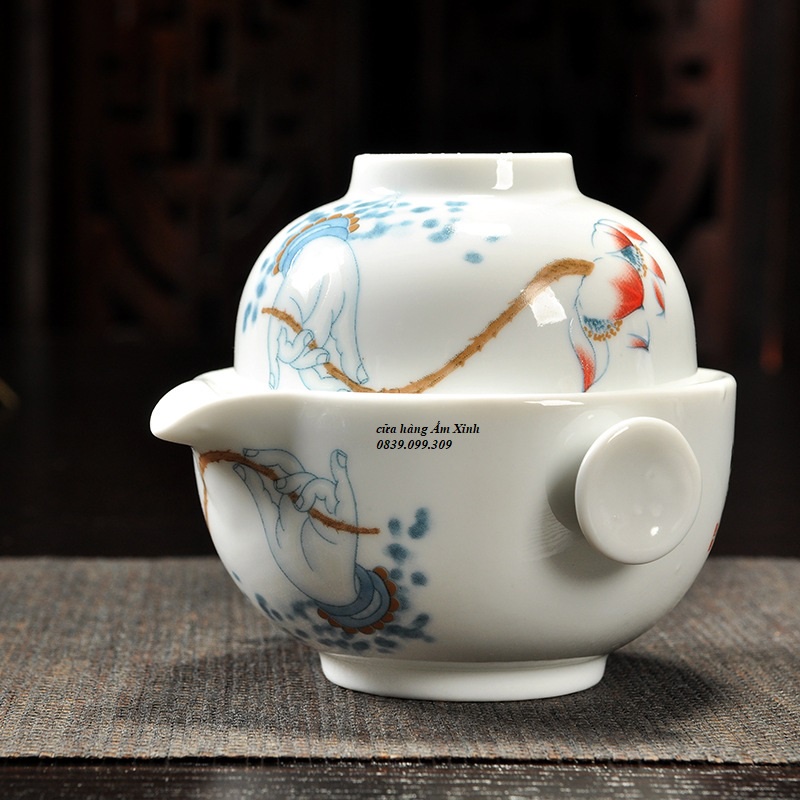 Bộ ấm chén Độc ẩm gốm sứ mẫu mới phụ kiện bàn trà