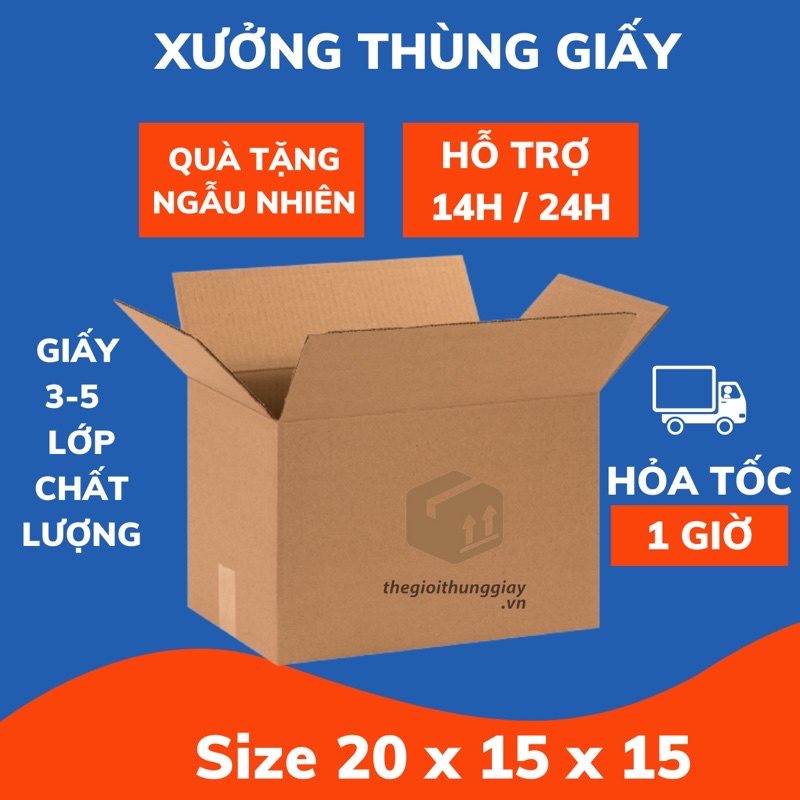 10 Hộp carton kích thước 20x15x15 đóng mỹ phẩm, ship cod đóng hàng online