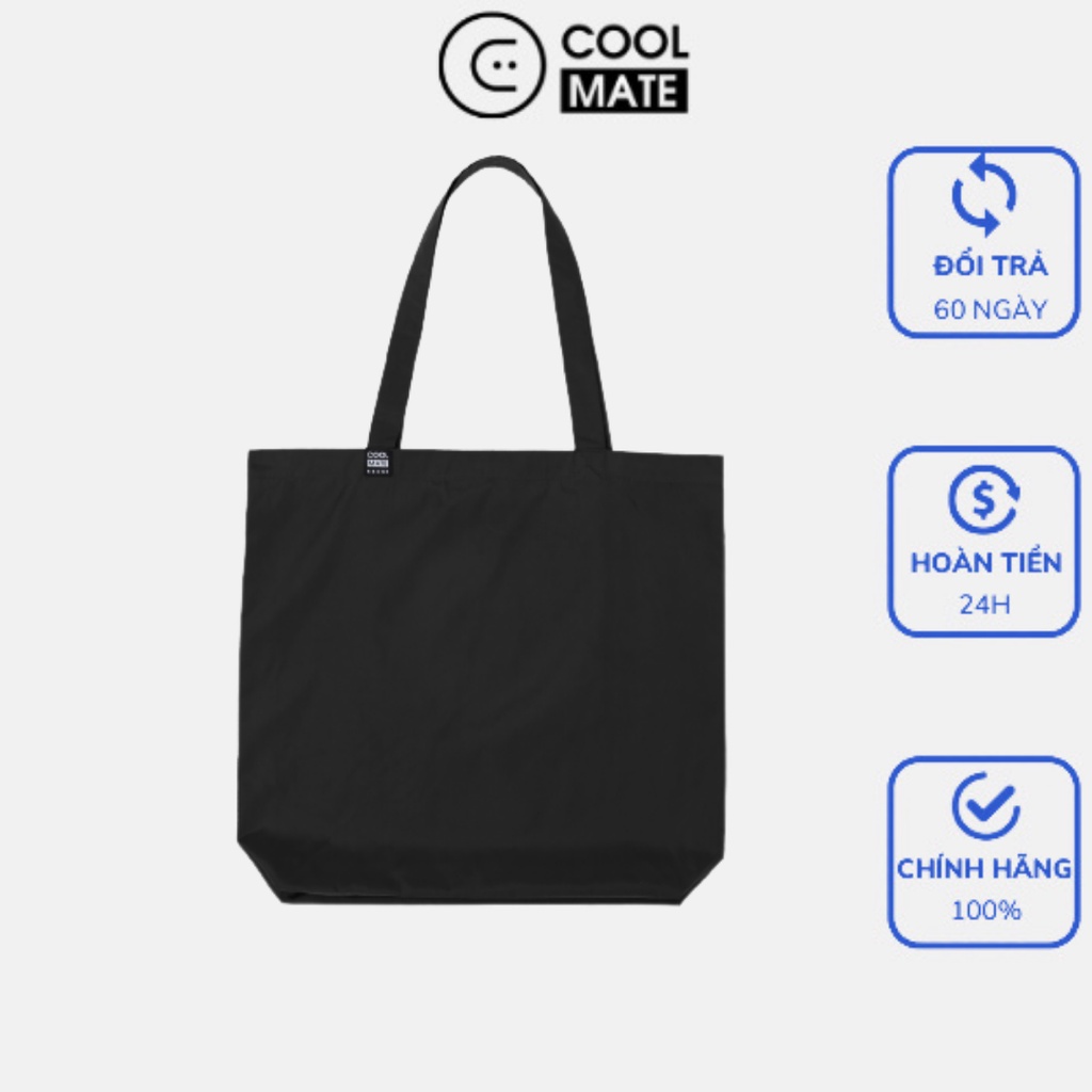 Túi tote vải Clean Bag Đen trơn thân thiện môi trường thương hiệu Coolmate AC