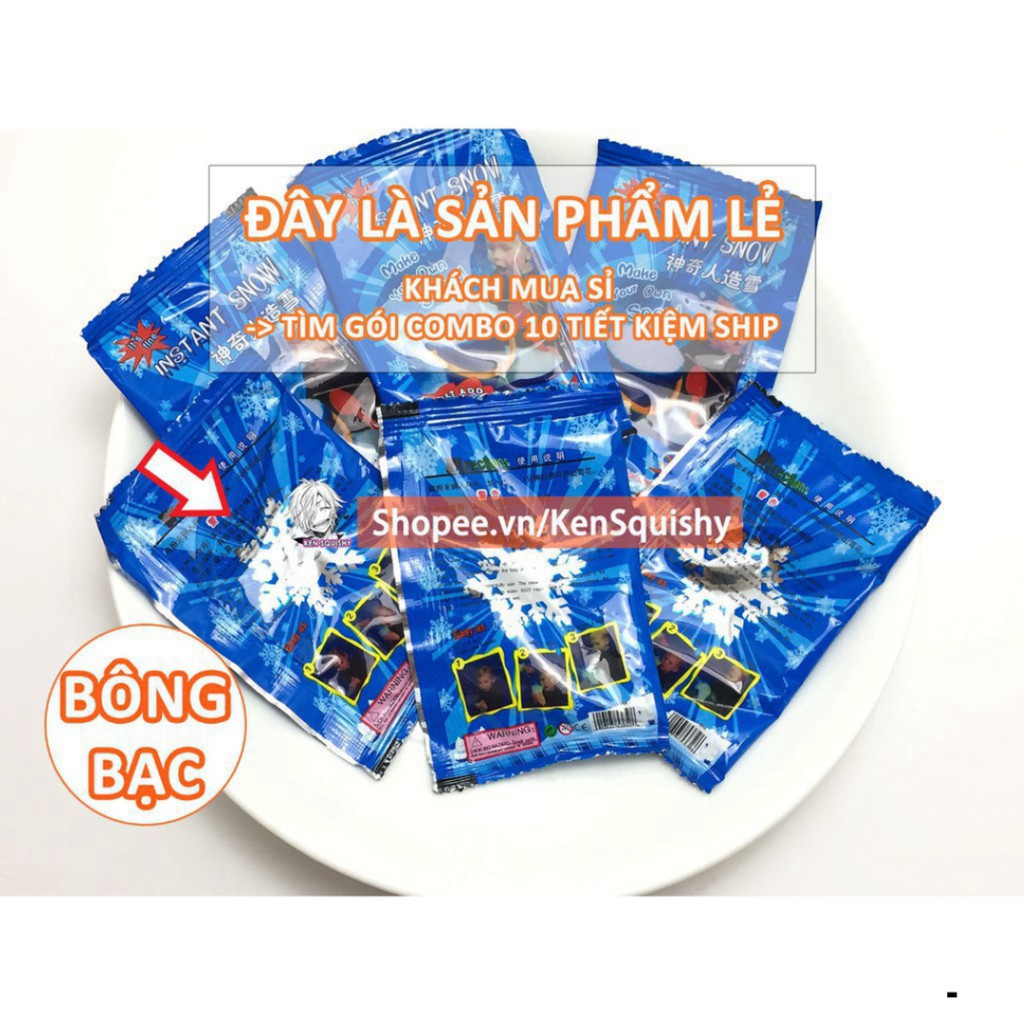 [RẺ VÔ ĐỊCH-CÓ SẴN]Tuyết Nhân Tạo Mỹ Đóng Gói Nguyên Bao Bì Nguyên Liệu Làm Slime Mây chac Espring come