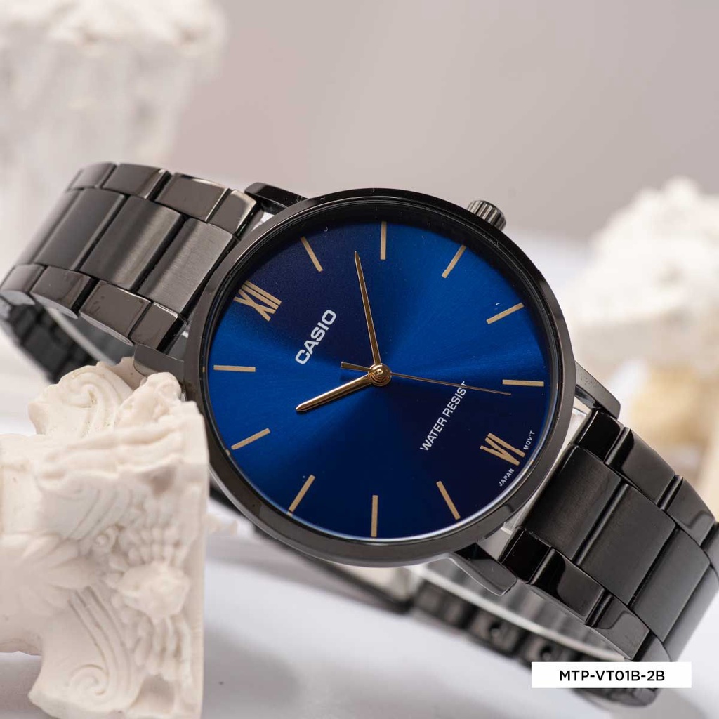 Đồng hồ nam dây kim loại Casio Anh Khuê MTP-VT01B-2BUDF