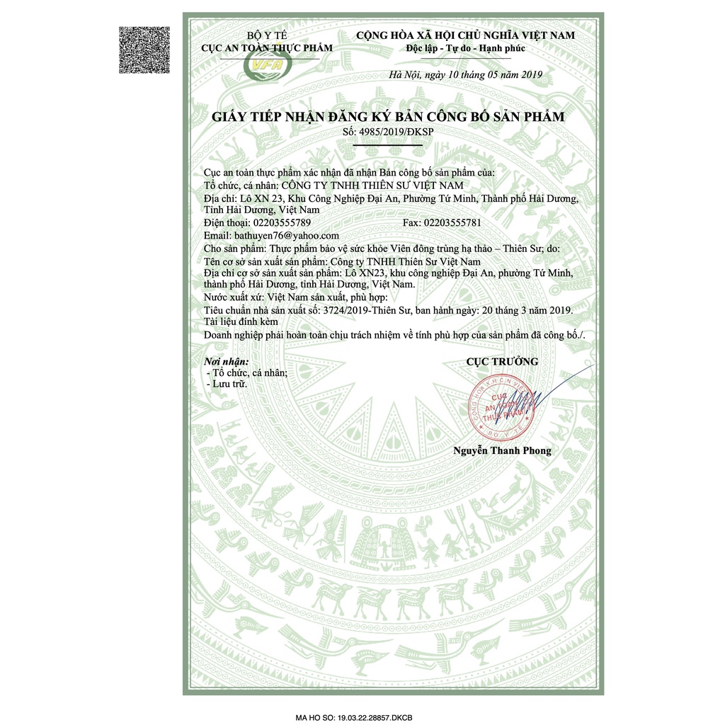 Viên đông trùng hạ thảo Tiens Thiên Sư hộp 100 viên