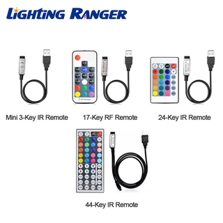 Dây đèn LED USB điều khiển từ xa 3 phím RF17 IR24 IR44 cho TV màu