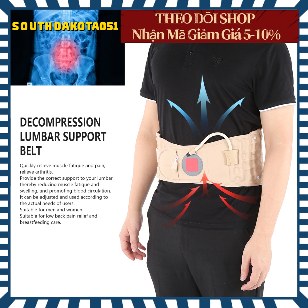 [Hàng Sẵn] Đai Hơi Cột Sống - Đai Hơi Kéo Giãn Cột Sống Bảo Vệ Lưng, Hỗ Trợ Đau Do Thoát Vị Đĩa Đệm, Đau Lưng giảm áp lưng thắt【Southdakota051】